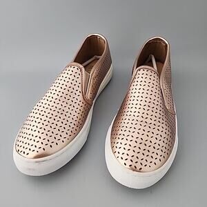 MIA Women Edith Slip-On Perforated Casual Sneakers - Rose Gold, US 10M
